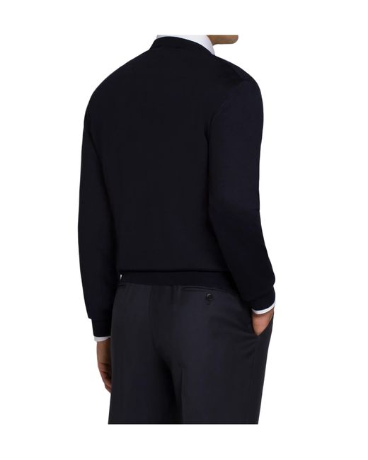 Brioni Blue V-Neck Sweater for men