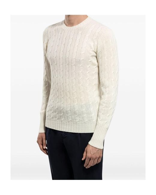 Drumohr White Crew Neck Sweater for men