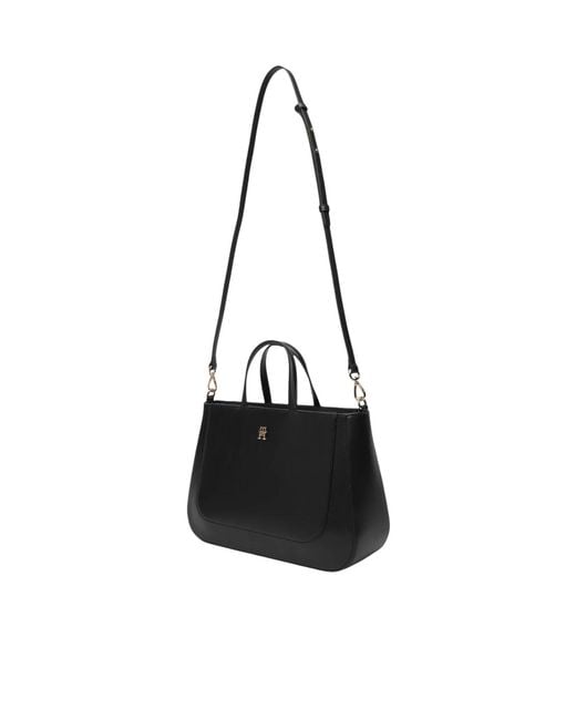 Tommy Hilfiger Black Logo-Detail Tote Bag