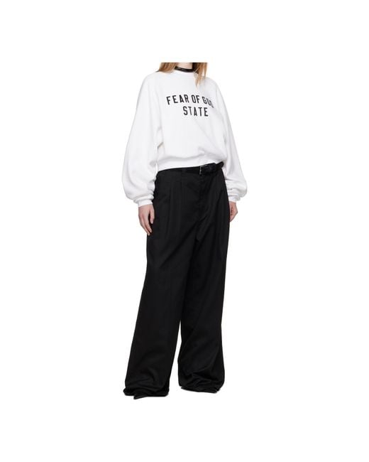 Fear Of God White Ribbed Round-Neck Sweatshirt