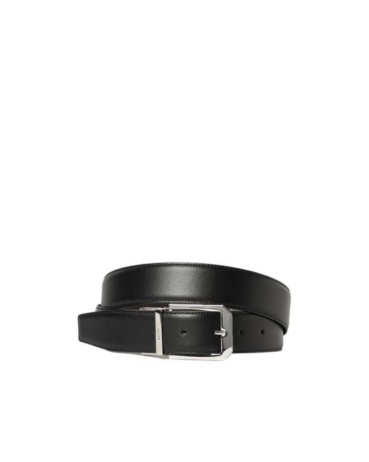 Zegna Black Reversible Leather Belt for men