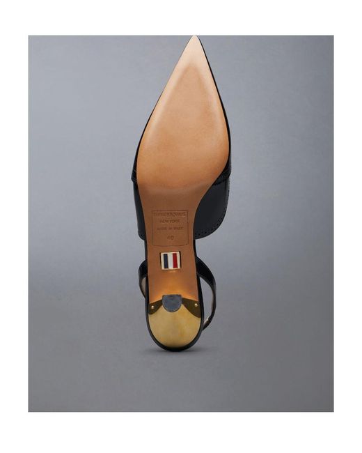Thom Browne Black Pointed-Toe Slingback Pumps