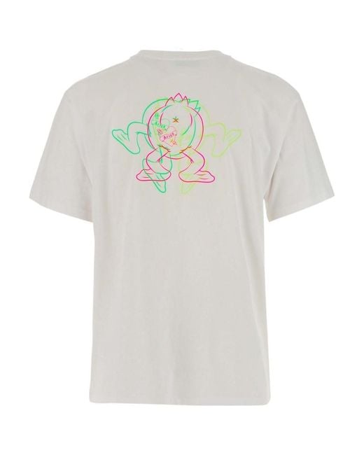 Aries White Logo Printed Crewneck T-Shirt for men