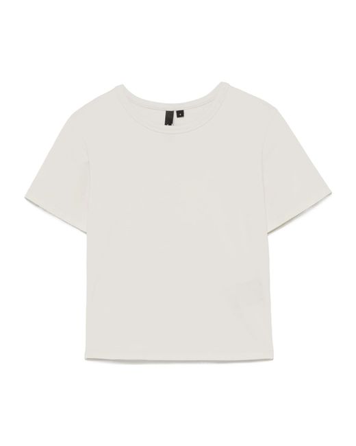Entire studios White Short Sleeved Crewneck Cropped T-Shirt