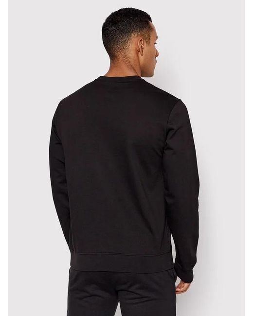 EA7 Black Round-Necked Logo Sweater for men