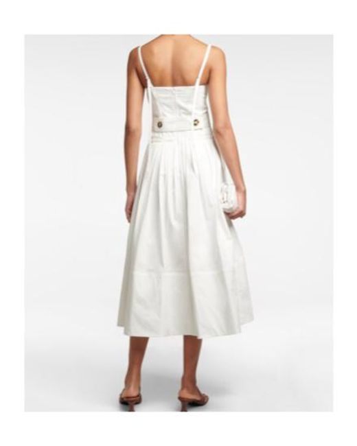 Proenza Schouler White Cotton-Blend Midi Dress
