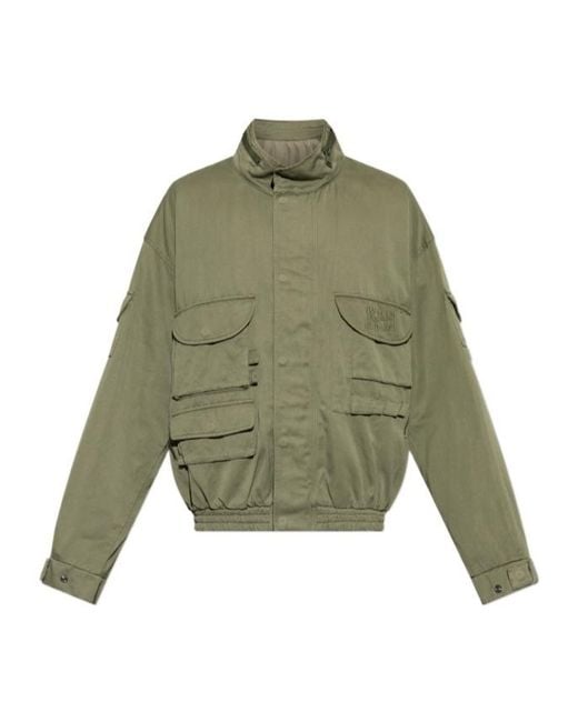 Balmain Green Pocketed Utility Jacket for men