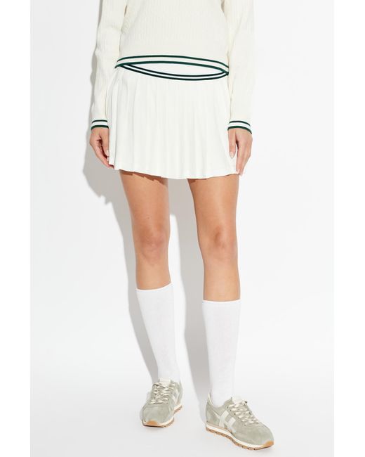 Sporty & Rich White Pleated Midi Skirt