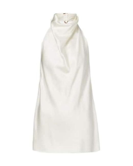 Stella McCartney White Halterneck Satin Top