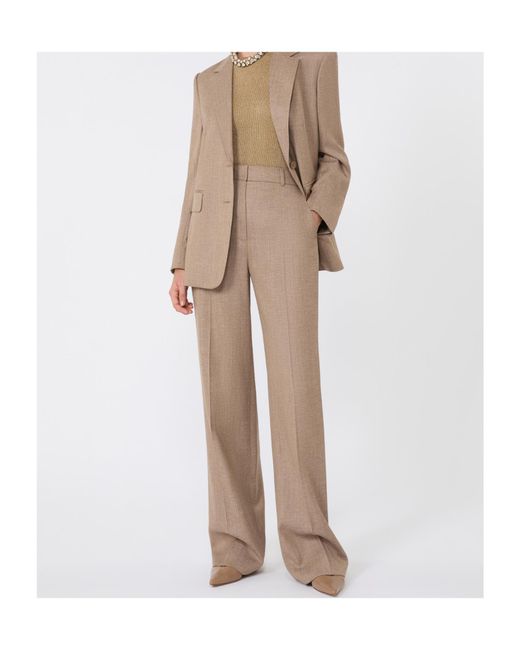 Max Mara Natural Wool-Blend Trousers