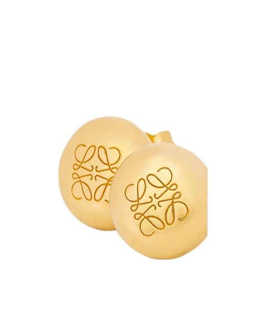 Loewe Metallic Anagram Pebble Stud Earrings