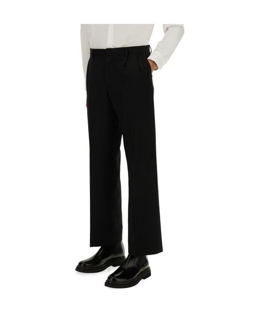 sunflower Black Pleated Wide Leg Pants for men