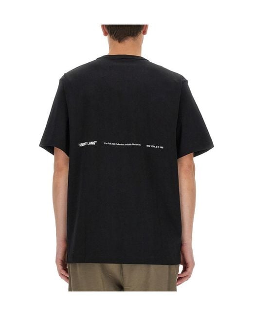 Helmut Lang Black Photograph-Print Cotton T-Shirt for men