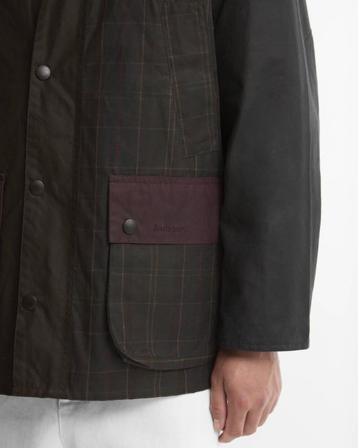 Barbour Black Patchwork Os Bdl Buttoned Wax Jacket for men