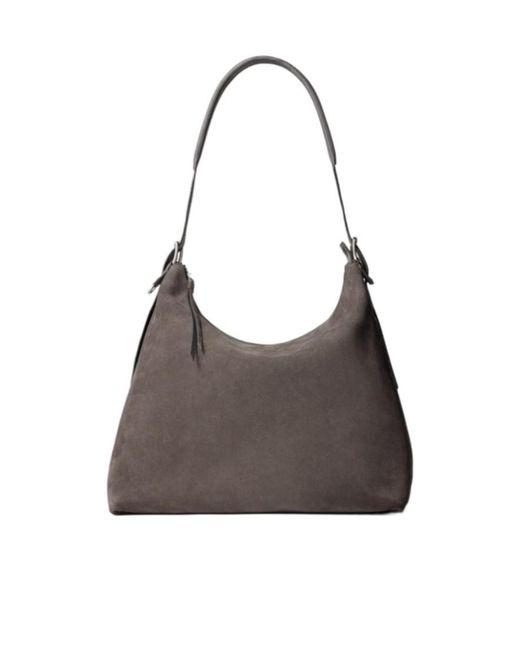 Lemaire Brown Belted Zipped Hobo Bag for men