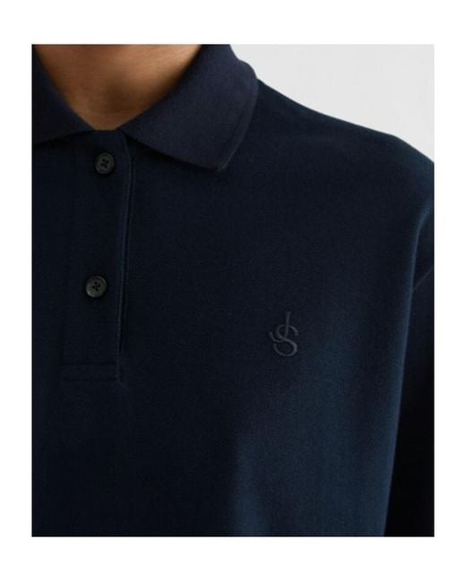 Jil Sander Blue Cotton Piquet Polo T-Shirt