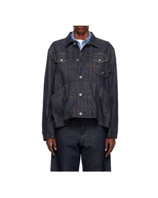 Sacai Blue Pocketed Cotton Jacket