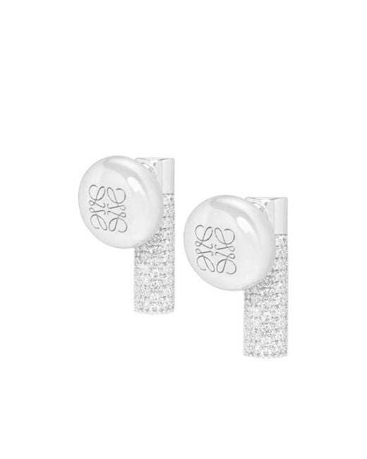 Loewe White Pebble Stud Earrings