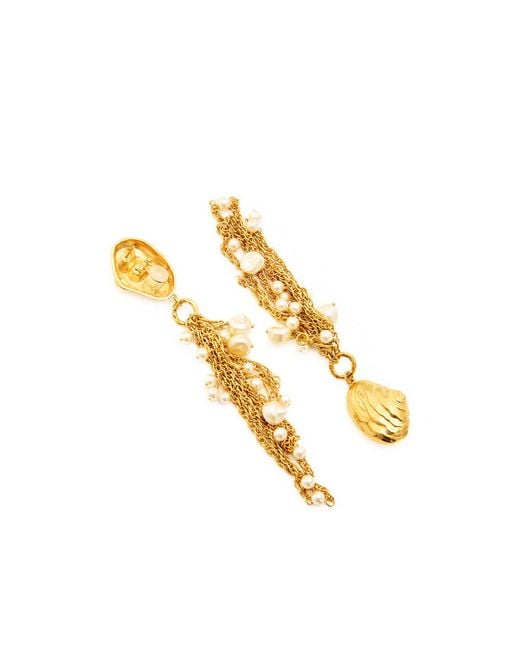 Chloé Metallic The Chloé Shells Embellished Drop Earrings
