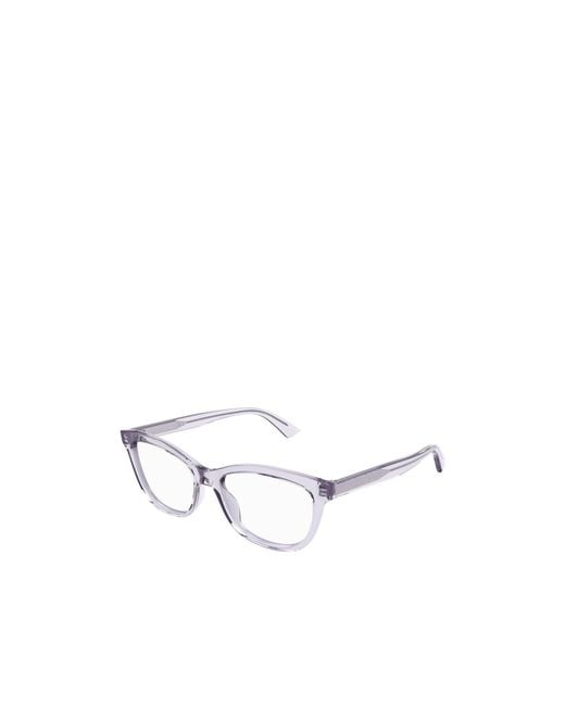 McQueen White Eyewear Cat-Eye Frame Glasses