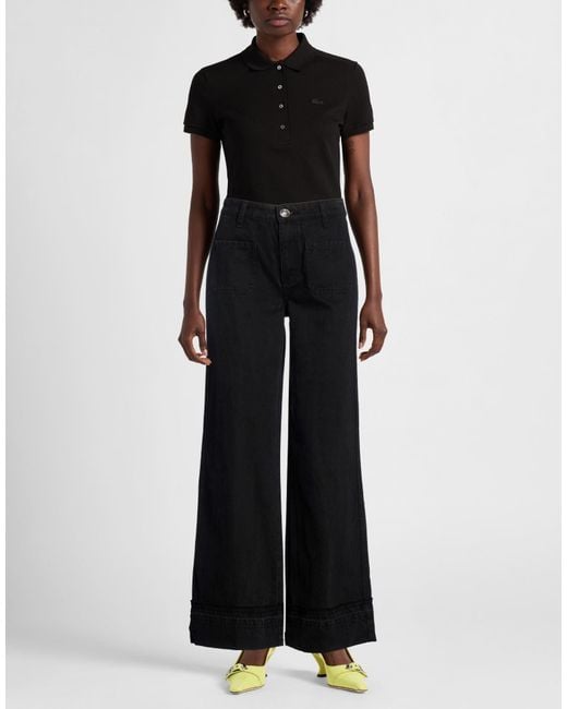Rag & Bone Black Plain Colour Wide-Leg Jeans