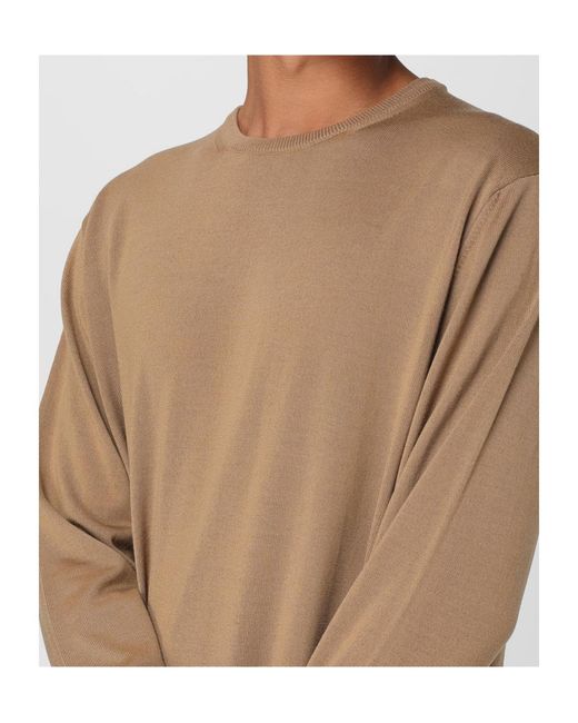 Roberto Collina Brown Long-Sleeved Sweater for men