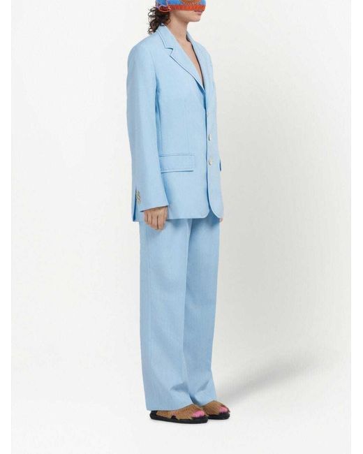 Marni Blue Wide-Leg Casual Pants