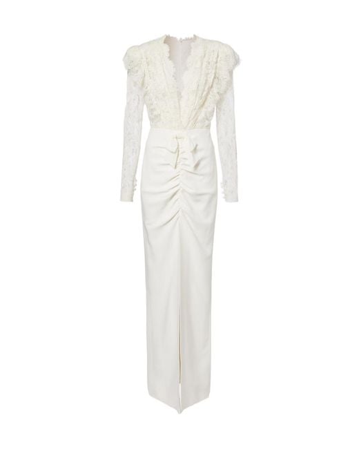 Alessandra Rich White Lace Gown