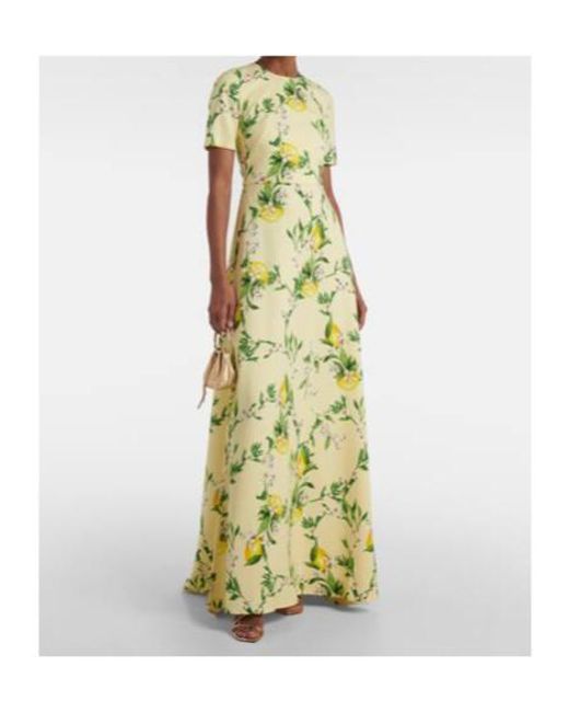 Monique Lhuillier Metallic Floral Maxi Dress
