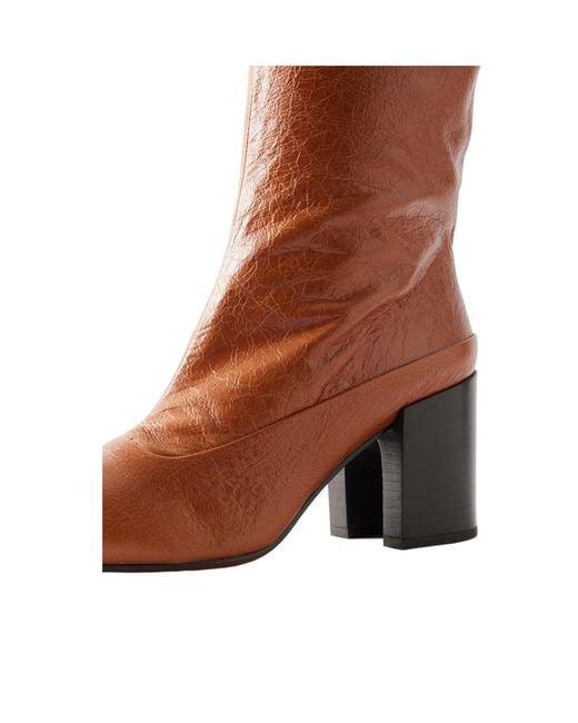 Dries Van Noten Brown Leather Knee Boots