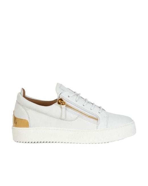 Giuseppe Zanotti White Logo Casual Sneakers for men
