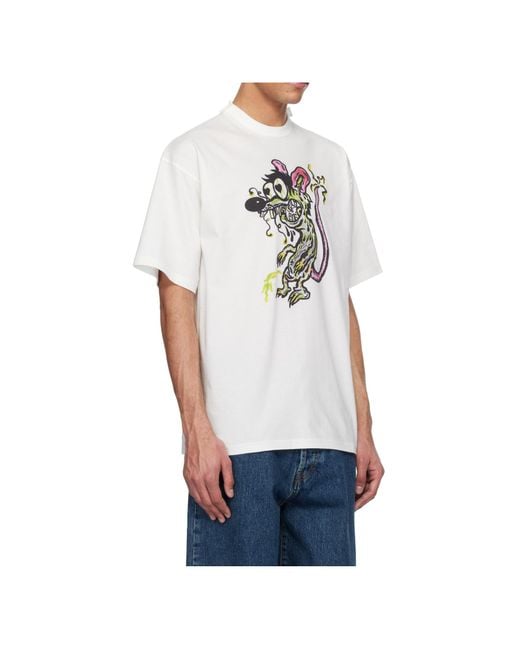 Magliano White Graphic Printed Crewneck T-Shirt for men