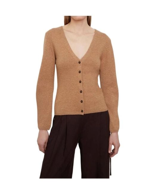 Vince Blue Buttoned-Up V-Neck Knitted Cardigan