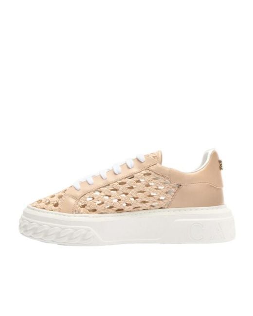 Casadei Natural Versilia Woven Slip-On Sneakers