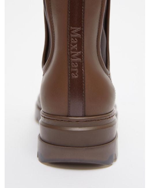 Max Mara Brown Leather Ankle Boots