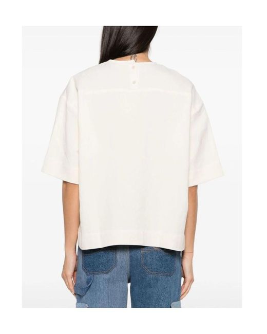 J.W. Anderson White Jw Anderson Logo-Printed Crewneck T-Shirt