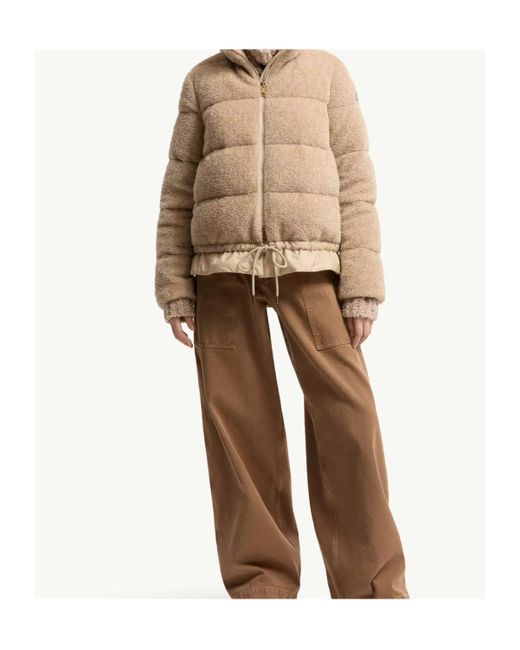 Moncler Natural Cedre Teddy Short Padded Jacket