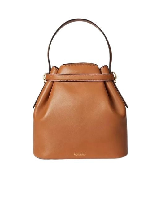 Ralph Lauren Brown Medium Blaike-Tone-Hardware Bucket Bag