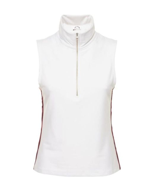 The Upside White Embroidered Logo Vest