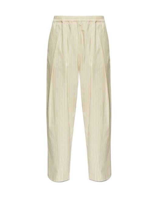 Maison Margiela White Striped Trousers for men