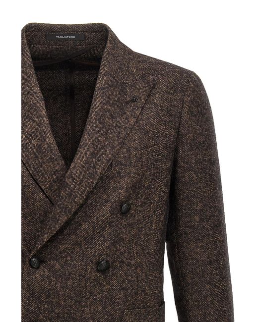 Tagliatore Brown Montecarlo Double-Breasted Jacket for men