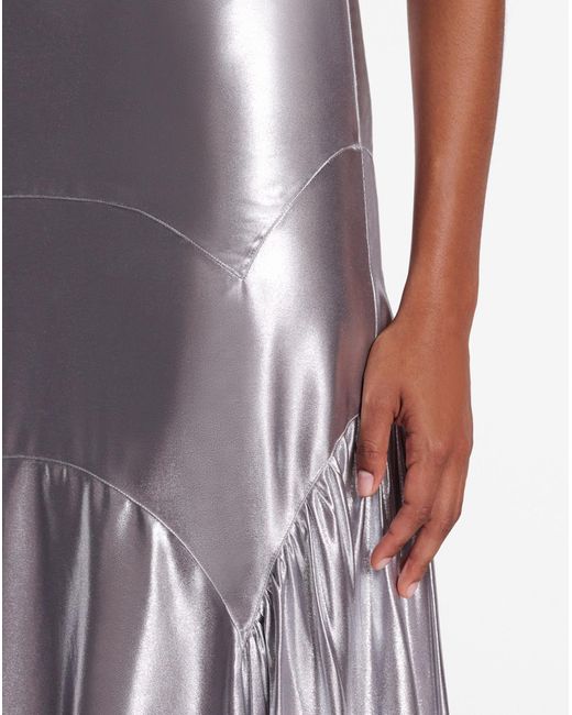 Lanvin White Metallic Long Skirt