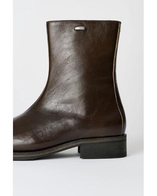 Our Legacy Brown Camion Zip Ankle Boots for men