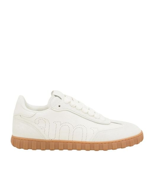 AMI White Ami Step Lace-Up Sneakers