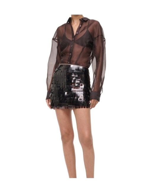 Staud Black Embellished Mini Skirt