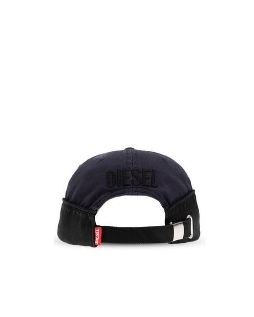 DIESEL Blue C-Dale Distressed Baseball Cap for men