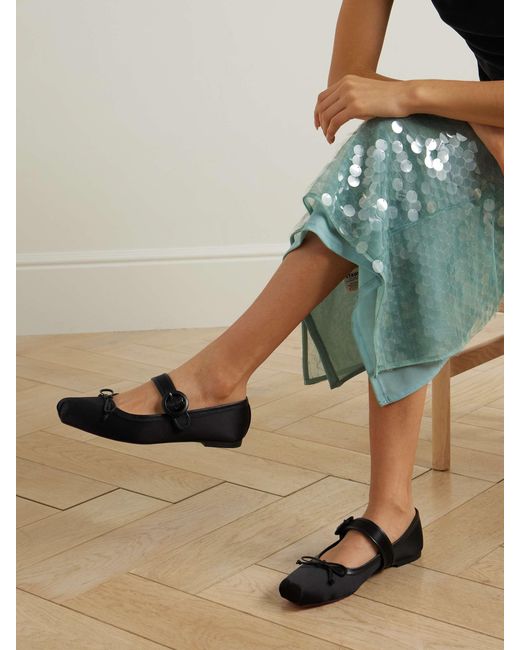 Christian Louboutin Black Square Toe Ballet Flats