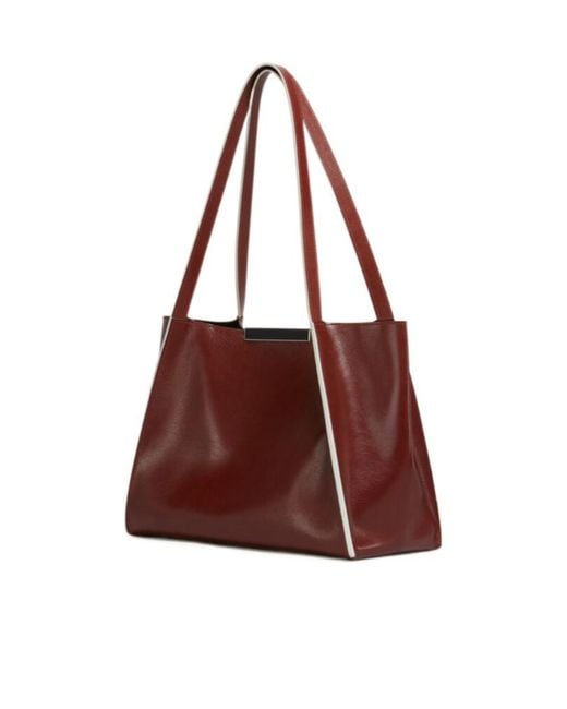 Marni Red Cresta E/W Small Tote Bag