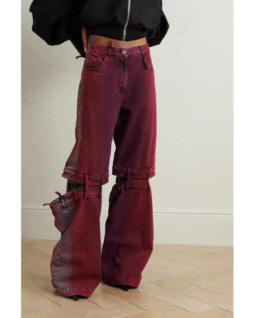 The Attico Red Belt Ring Denim Trousers