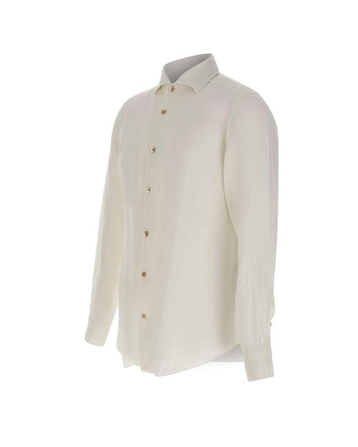 Eleventy White Long Sleeved Buttoned Shirt for men